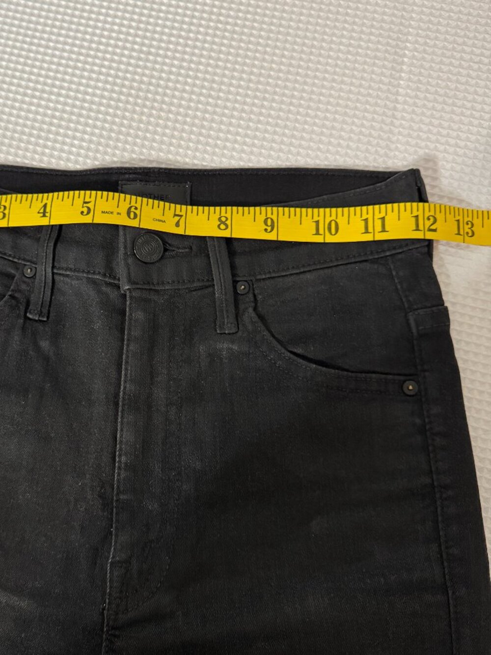 MOTHER The Swooner Ankle Black Coated High Waist Jeans in Wet Paint - Picture 12 of 15